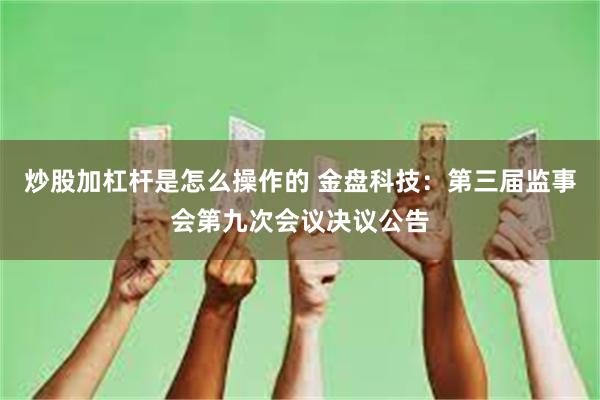 炒股加杠杆是怎么操作的 金盘科技：第三届监事会第九次会议决议公告