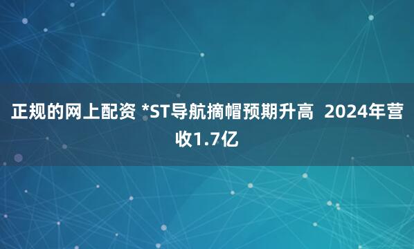 正规的网上配资 *ST导航摘帽预期升高  2024年营收1.7亿